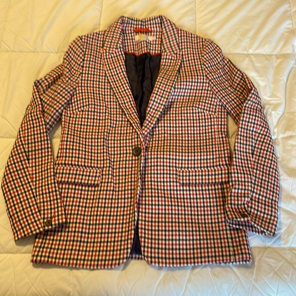 Boden Tweed Checked Wool Blazer